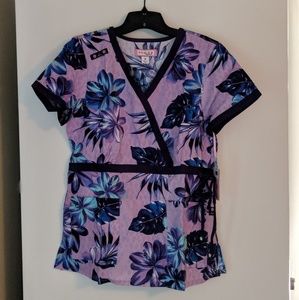NWT Pretty Purple Scrub Top